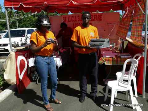 using low vision gadgets and braille